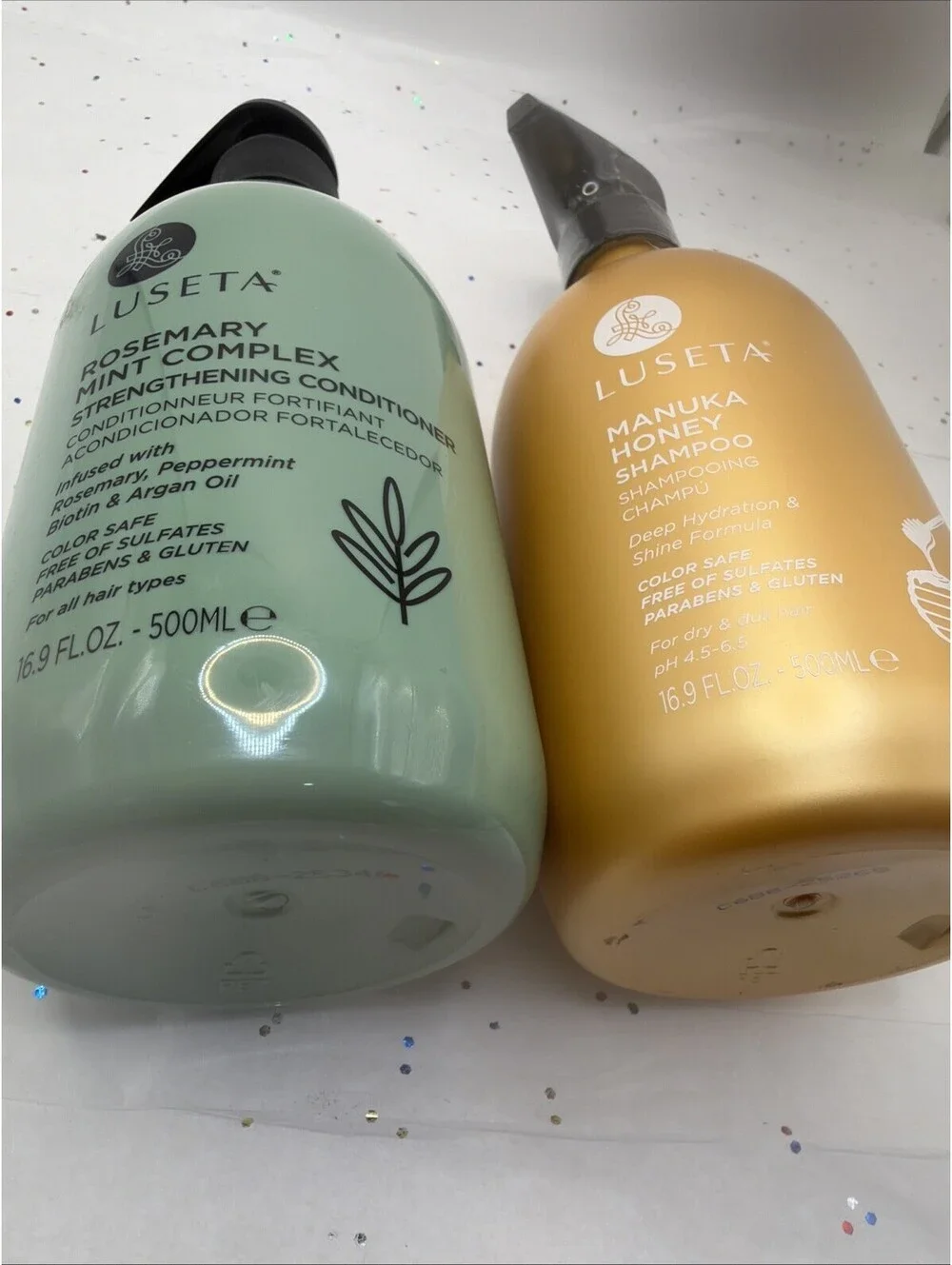 Rosemary Mint Conditioner + Manuka Honey Shampoo Bundle 16.9oz Hair Care Set